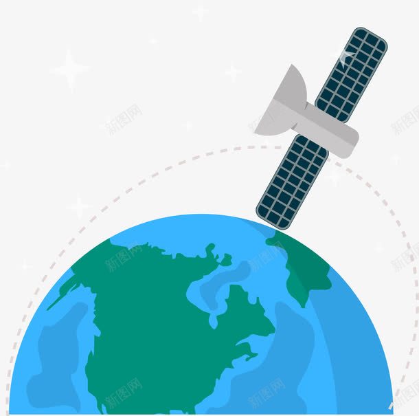 卫星环球轨道png免抠素材_新图网 https://ixintu.com 卫星 卫星系统 发射卫星 环球