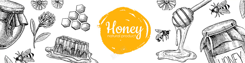 天然蜂蜜卡通可爱banner矢量图ai设计背景_新图网 https://ixintu.com 促销 卡通 可爱 天然蜂蜜 甜品 蜂蜜 蜜蜂 饮料 矢量图