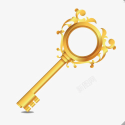 老式的钥匙金色钥匙插画高清图片