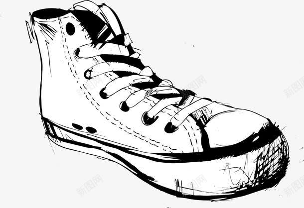 帆布鞋手绘png免抠素材_新图网 https://ixintu.com 女鞋 帆布鞋 手绘鞋 运动鞋 鞋 鞋子 鞋子素描 鞋矢量图 黑色 黑色鞋子