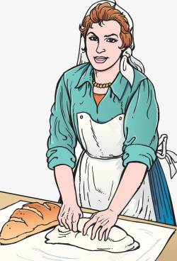 中世纪妇女面包师傅高清图片