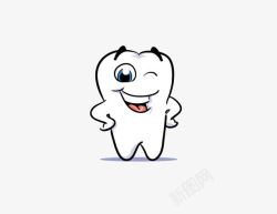 牙科口腔医疗海报手绘白色牙齿高清图片