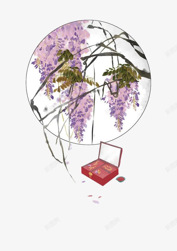 紫色树上花png免抠素材_新图网 https://ixintu.com 树上的花 紫色 胭脂盒 花