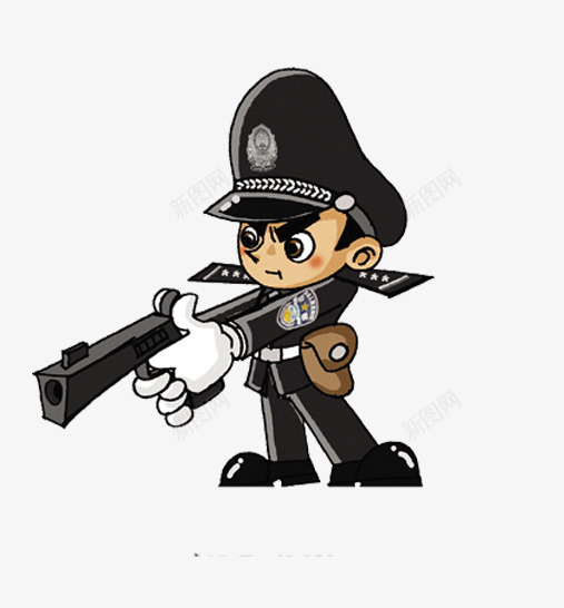 手枪警察png免抠素材_新图网 https://ixintu.com 一个 卡通 帽子 手枪 手绘 警卫制服 警察 警服 警服常服 黑色