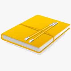 黄色卡通笔记本素材