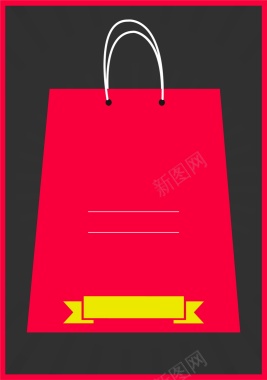 红色购物袋背景模板矢量图背景