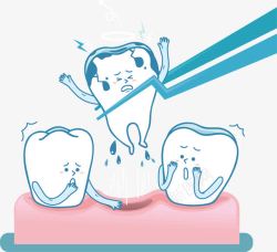拔牙卡通牙齿高清图片
