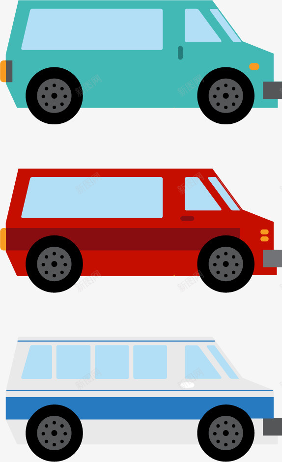 扁平汽车矢量图ai免抠素材_新图网 https://ixintu.com 交通工具 彩色 扁平 汽车 矢量图