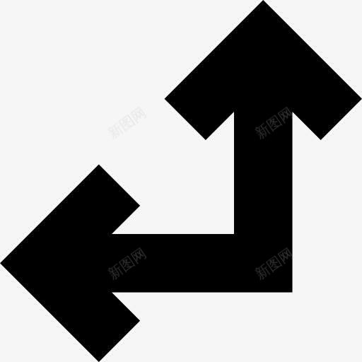 两个联合的箭头直指向左上角图标png_新图网 https://ixintu.com 两 方向 直 离开了 箭 角度 角度不同