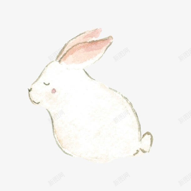 素描小白兔png免抠素材_新图网 https://ixintu.com 一只 动物 卡通 可爱 小白兔 手绘 线条 耳朵