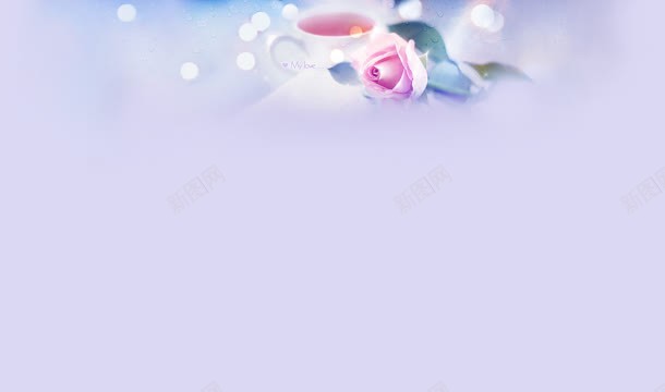 紫色梦幻茶杯花朵背景