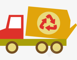 扁平垃圾车倒垃圾的垃圾车卡通图图标高清图片