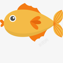 黄色鱼鳍黄色圆弧小鱼元素矢量图高清图片