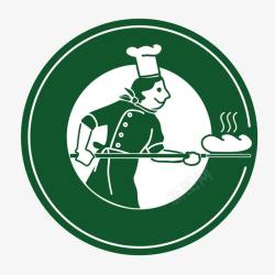 烘焙糕点师面包烘焙师绿色图标矢量图高清图片