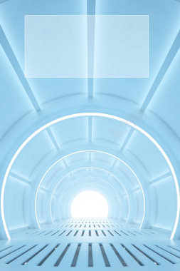 简约时尚大气蓝色隧道广告背景