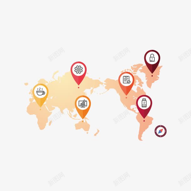 地图和定位标识图标png_新图网 https://ixintu.com png png素材 地图 定位标识