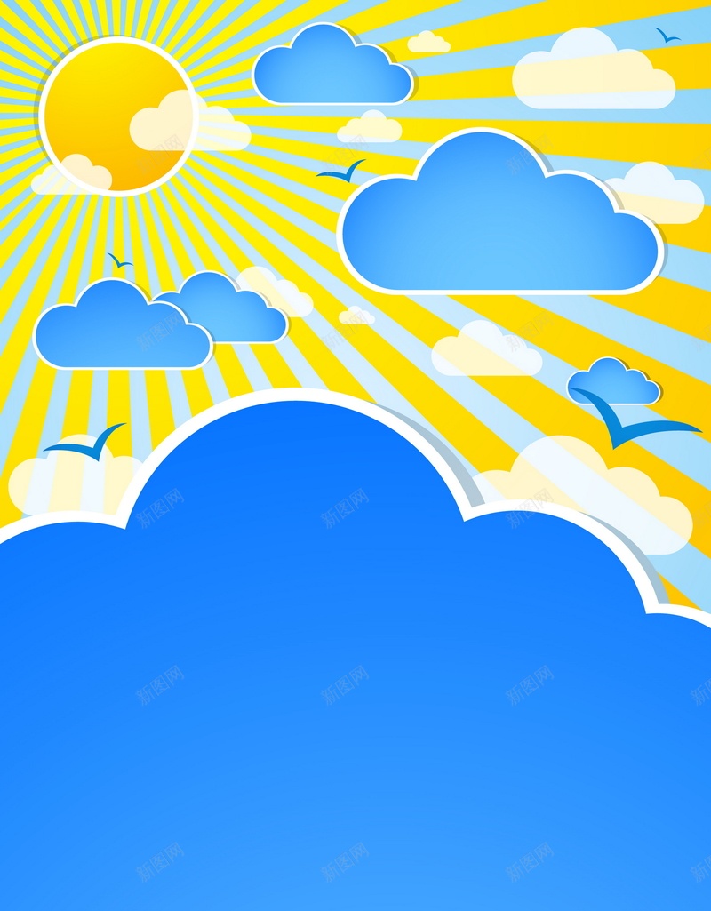 阳光云朵矢量图ai设计背景_新图网 https://ixintu.com 云朵 卡通 太阳 手绘 白云 童趣 阳光 矢量图