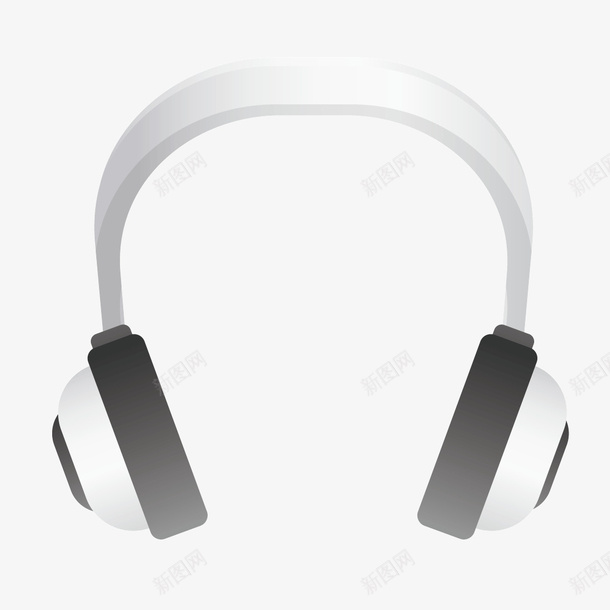 白色耳罩式耳机矢量图ai免抠素材_新图网 https://ixintu.com 白色 耳机 耳罩耳机 矢量图