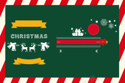条纹绿底圣诞麋鹿海报背景矢量图海报