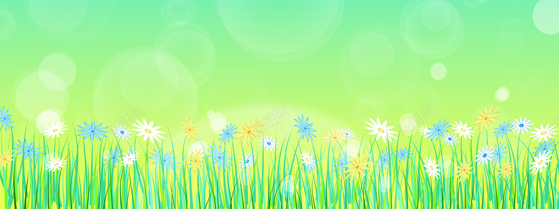鼠绘花朵草丛背景图矢量图背景