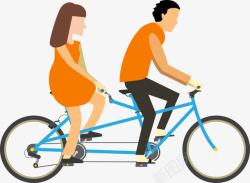 骑脚踏车双人骑脚踏车高清图片