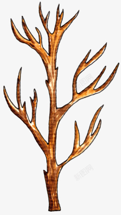 卡通手绘棕色的树干素材