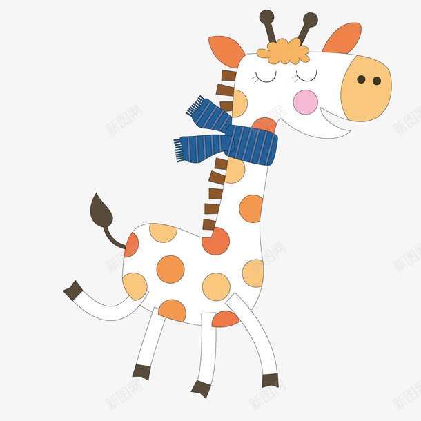 卡通可爱的长颈鹿动物矢量图ai免抠素材_新图网 https://ixintu.com 动物设计 卡通 可爱 手绘 长颈鹿 矢量图