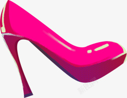 紫红色高跟鞋插画素材