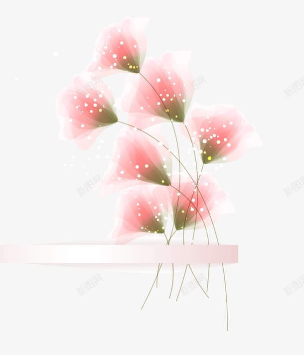 梦幻花卉png免抠素材_新图网 https://ixintu.com 唯美花朵 时尚 时尚背景 植物设计 装饰画