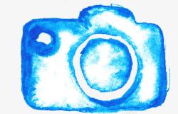 水墨相机手绘水彩相机高清图片