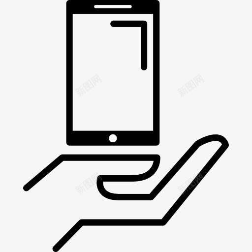 开放式手持手机图标png_新图网 https://ixintu.com 手 手机 手轮廓 技术