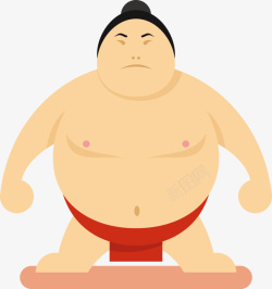 超重一个穿着红色内裤的胖子矢量图高清图片
