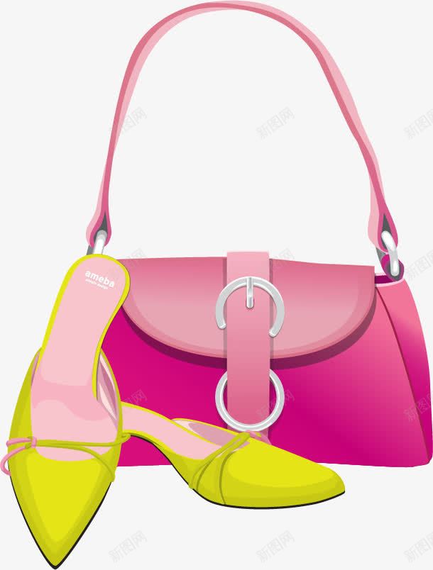 手绘粉色包包png免抠素材_新图网 https://ixintu.com 女鞋 手绘 粉色包包