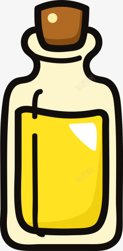 可爱卡通橄榄油瓶子素材