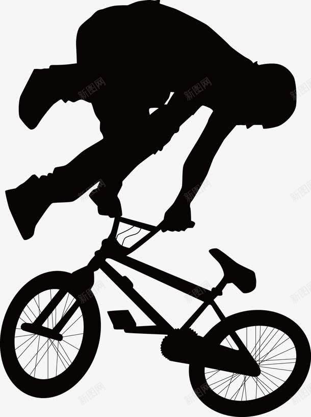 轮滑自行车技巧剪影png免抠素材_新图网 https://ixintu.com 单车剪影 技巧 自行车 轮滑剪影 运动