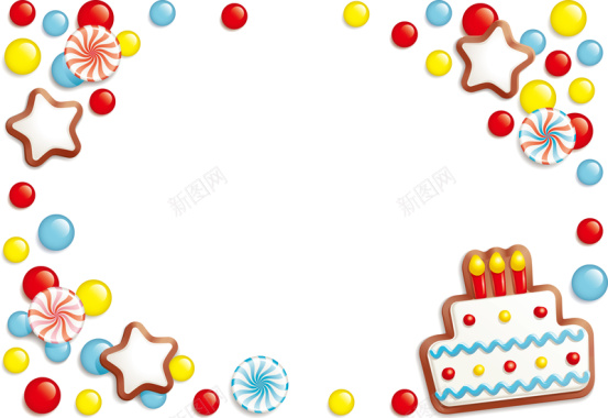 生日蛋糕糖果矢量图背景