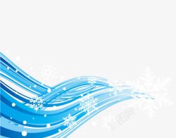蓝色色调线条雪花圣诞雪花矢量图高清图片