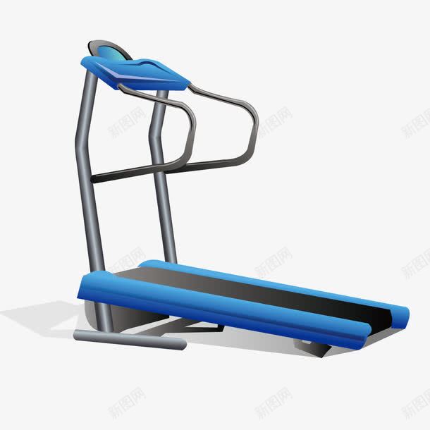 手绘跑步机png免抠素材_新图网 https://ixintu.com 健身 卡通 蓝色 跑步 运动