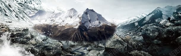 宏伟雪山背景背景