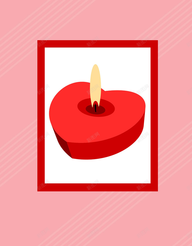 矢量简约红色心形蜡烛ai设计背景_新图网 https://ixintu.com 心形 矢量 祈祷 祝福 简约 红色 蜡烛 边框 矢量图
