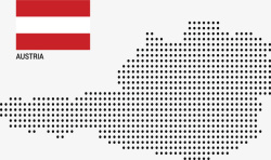 奥地利地图奥地利像素地图国旗矢量图高清图片