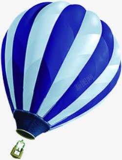 蓝白色热气球喜庆装饰素材