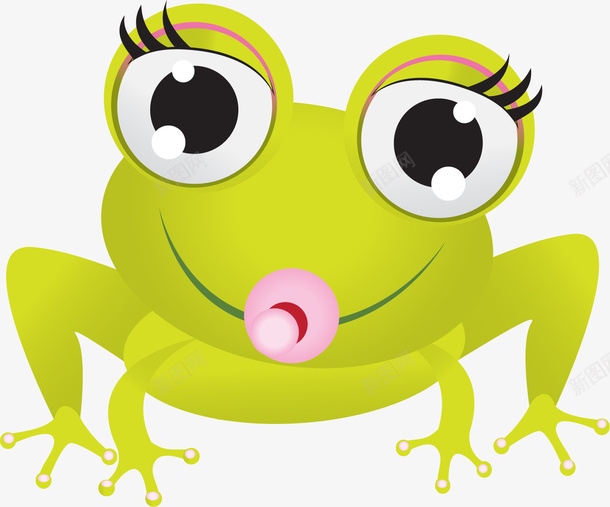 长睫毛青蛙png免抠素材_新图网 https://ixintu.com 动画青蛙 卡通蛙 卡通青蛙 可爱的青蛙 睫毛 蛙类