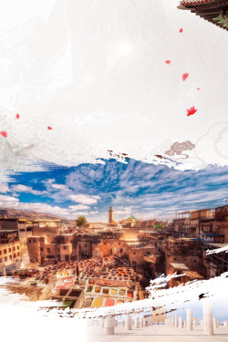 旅行社彩页设计畅游摩洛哥旅游宣传海报背景高清图片