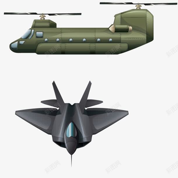 隐形飞机png免抠素材_新图网 https://ixintu.com 军事 战斗机 绿色 运输机