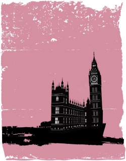 英国大本钟矢量手绘涂鸦旅游大本钟背景高清图片