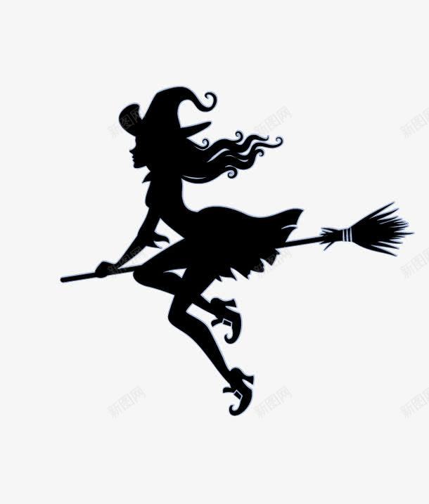 万圣节剪影png免抠素材_新图网 https://ixintu.com 万圣节 剪影 女巫