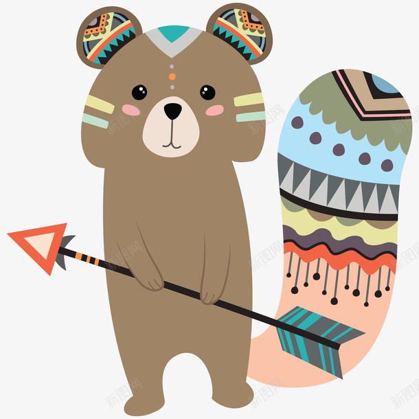 拿着弓箭得卡通松鼠png免抠素材_新图网 https://ixintu.com 动物 卡通 可爱的 小松鼠 尾巴 弓箭 手绘图
