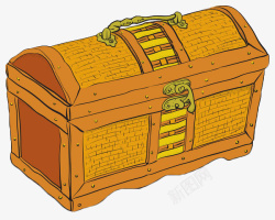 游戏藏宝箱黄色手绘宝箱高清图片