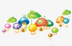 彩色的蘑菇屋素材